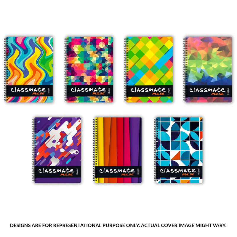Classmate Pulse 6-Subject Spiral Notebook | Single Line, 300 Pages, A4 Size