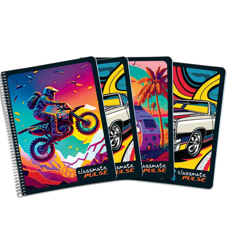 Classmate Pulse Single Subject Spiral Notebook | Single Line, 180 Pages, 24 cm x 18 cm