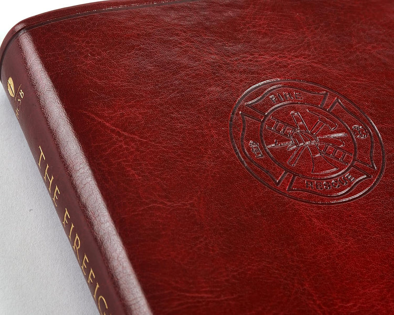 HCSB Firefighter's Bible, Red Leather Touch by Holman Bible Staff