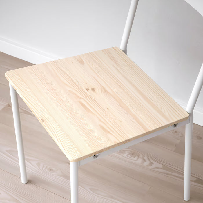 IKEA VIHALS Table and 4 chairs, white white/white pine, 107 cm (42 1/8 ")