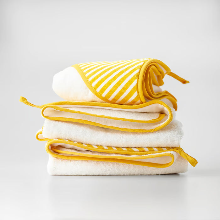 IKEA GRÖNFINK Baby towel with hood, yellow, 80x80 cm (31x31 ")