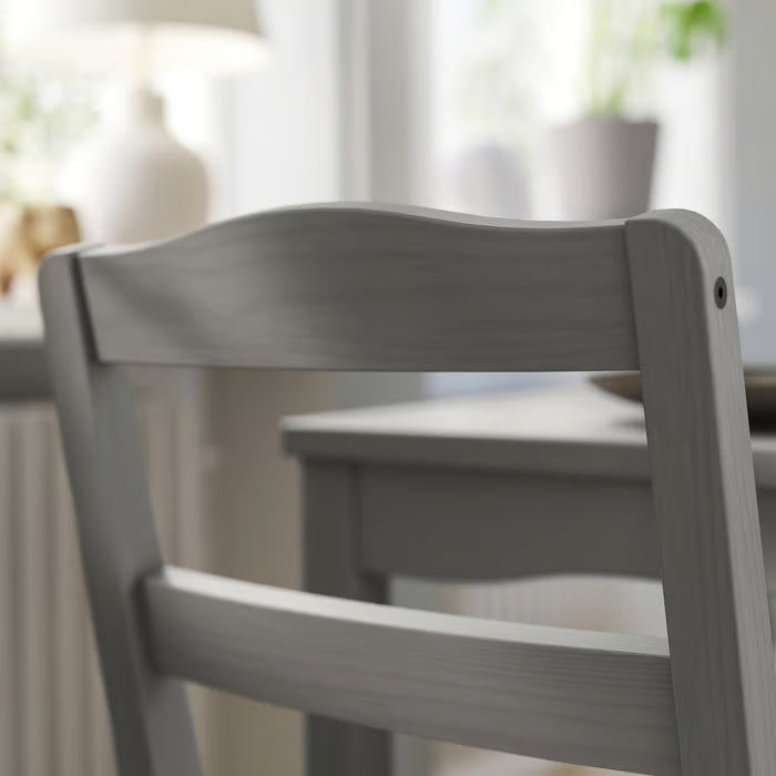 IKEA HAUGA / HAUGA Table and 6 chairs, grey/grey, 168x74 cm (66 1/8x29 1/8 ")