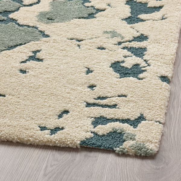 IKEA RINGKLOCKA Rug, low pile, green/off-white, 160x230 cm (5 ' 3 "x7 ' 7 ")