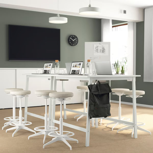 IKEA MITTZON Conference table, white, 120x108x105 cm (47 1/4x42 1/2x41 3/8 "