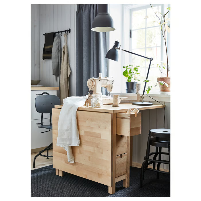 IKEA NORDEN Gateleg table, birch, 26/89/152x80 cm (10 1/4/35/59 7/8x31 1/2 ")