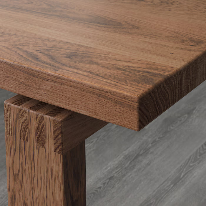 IKEA MORBYLANGA Table, oak veneer brown stained, 140x85 cm (55x33 ")