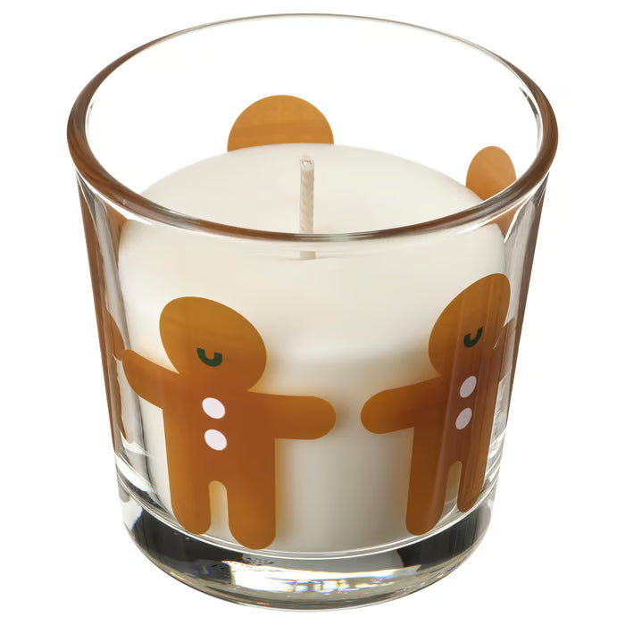IKEA VINTERFINT Scented candle in glass, Gingerbread cookies, 25 hr