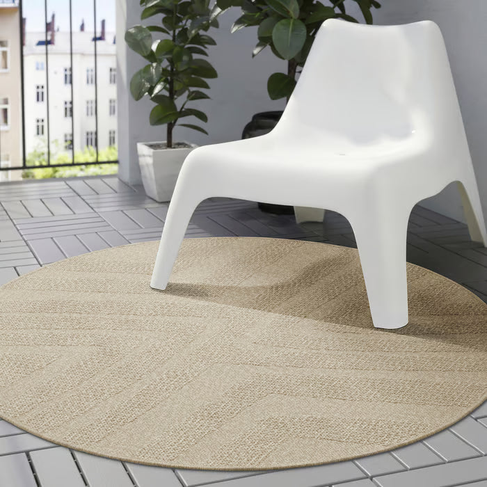 IKEA FULLMAKT Rug flatwoven, in/outdoor, beige/mélange, 130 cm (4 ' 3 ")