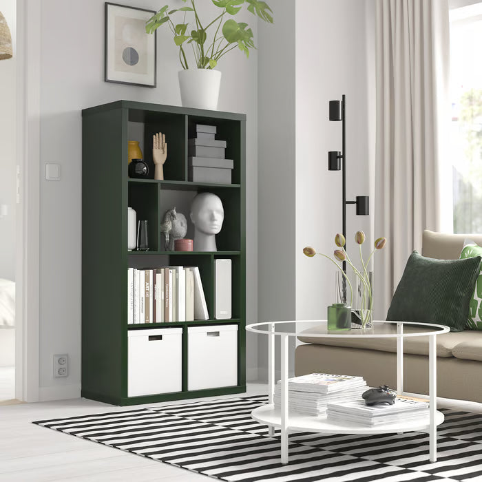 IKEA KALLAX Shelving unit, dark green, 147x77 cm (57 5/8x30 1/8 ")