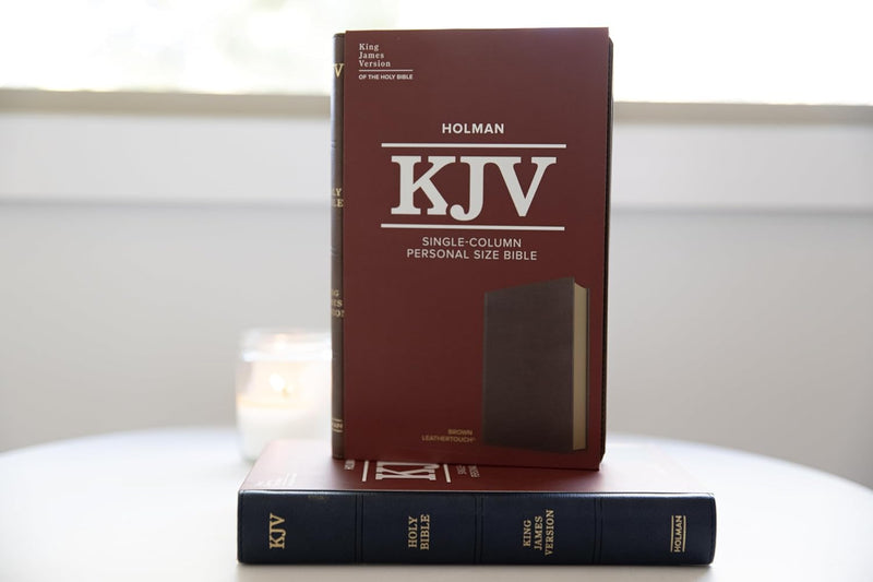KJV Single-Column Wide-Margin Bible, Brown Leathertouch by olman Bible Publishers