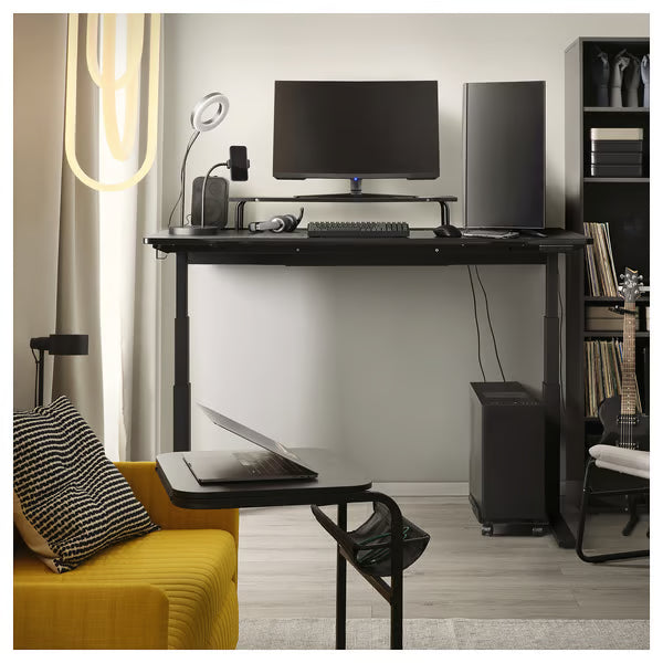 IKEA UTMANING Gaming desk sit/stand, electric/black, 160x80 cm (63x31 1/2 ")