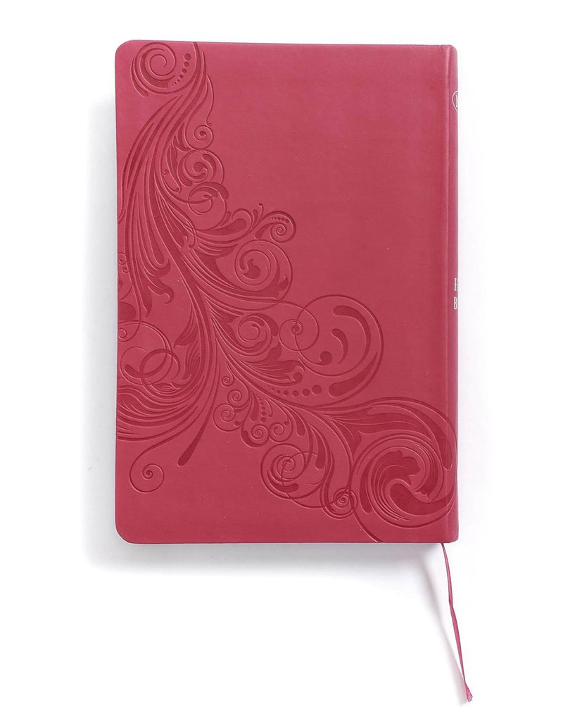 NKJV Large Print Personal Size Reference Bible, Pink LeatherTouch by Holman Bible Staff