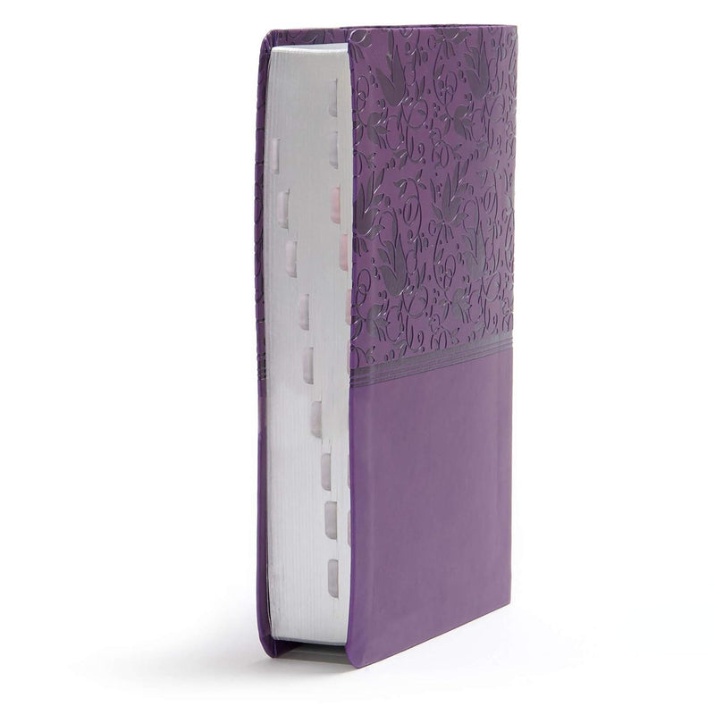 KJV Large Print Personal Size Reference Bible, Purple LeatherTouch, Indexed by Holman Bible Staff