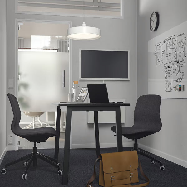 IKEA MITTZON Conference table, black stained ash veneer/black, 140x68x75 cm (55 1/8x26 3/4x29 1/2 ")