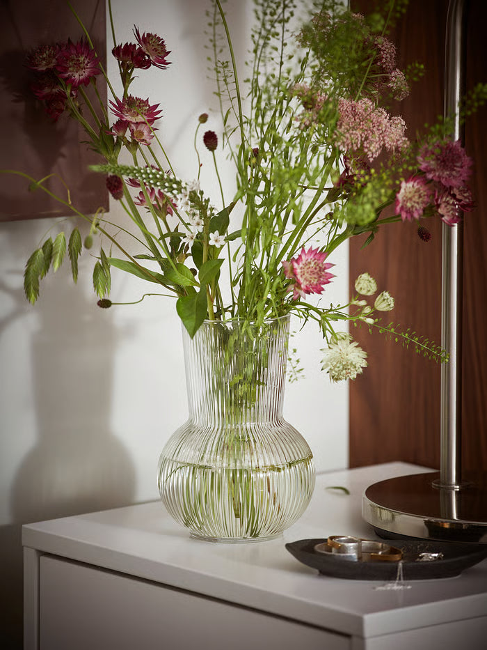 IKEA PADRAG Vase, clear glass, 17 cm (6 ¾ ")