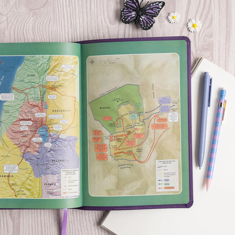 KJV Explorer Bible for Kids, Purple LeatherTouch: Placing God's Word in the Middle of God's World by Holman Bible Publishers