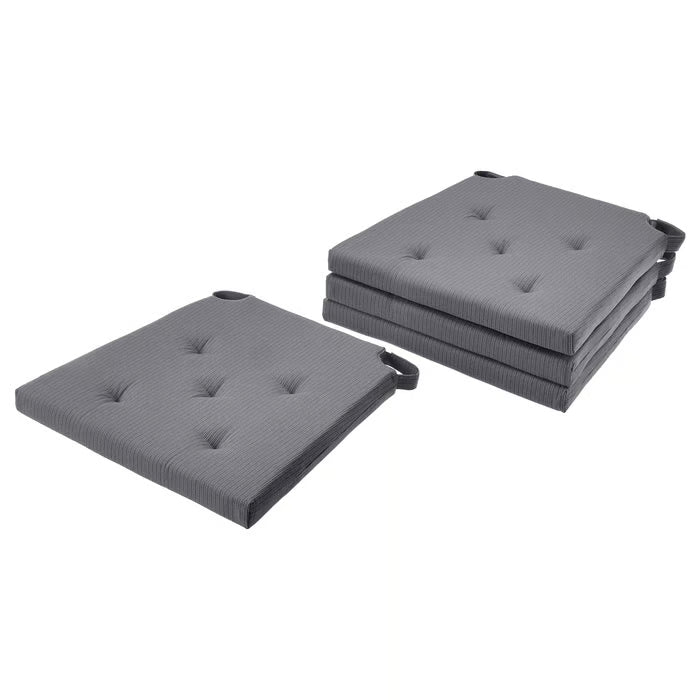 IKEA JUSTINA Chair pad, grey, 42/35x40x4 cm (17/14x16x2 ")