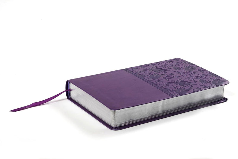 NKJV Large Print Personal Size Reference Bible, Purple Leather Touch by Holman Bible Staff