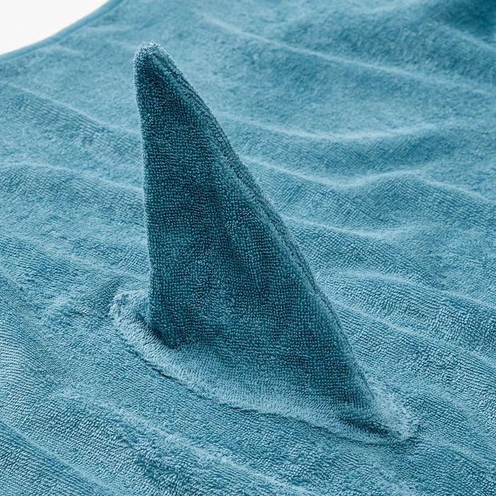 IKEA BLAVINGAD Towel with hood, shark-shaped/blue-grey, 70x140 cm (28x55 ")