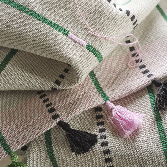 IKEA MAVINN Table-runner, off-white green/stripe, 35x130 cm (14x51 ")