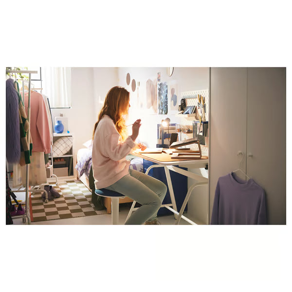 IKEA KLASSRUM Rug, flatwoven, white/green, 133x195 cm (4 ' 4 "x6 ' 5 ")