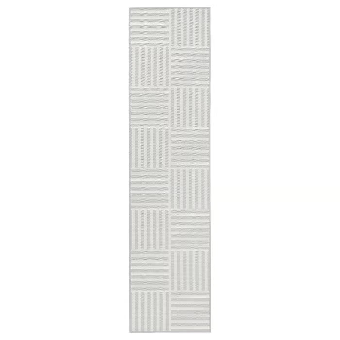 IKEA GATUSEKTION Kitchen mat, grey/check, 45x180 cm (1 ' 6 "x5 ' 11 ")