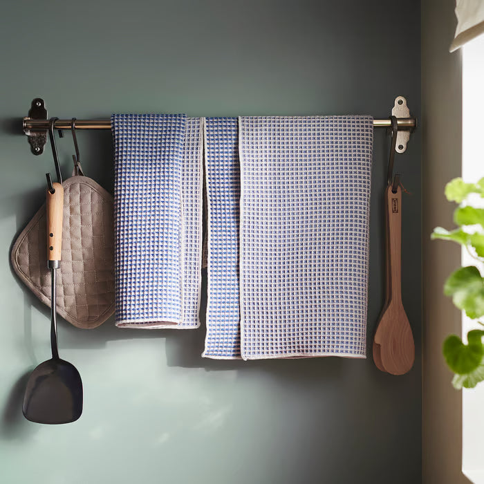 IKEA VÄLVÅRDAD Tea towel, blue/white, 45x60 cm (18x24 ")