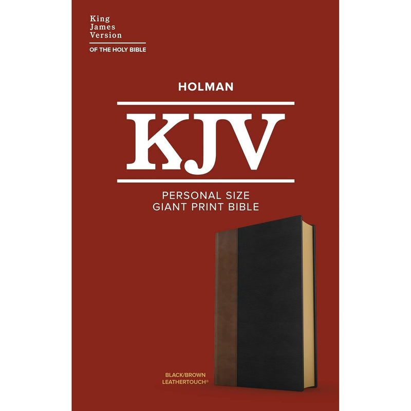 Personal Size Giant Print Bible, Black/Brown LeatherTouch by Holman Bible Publishers