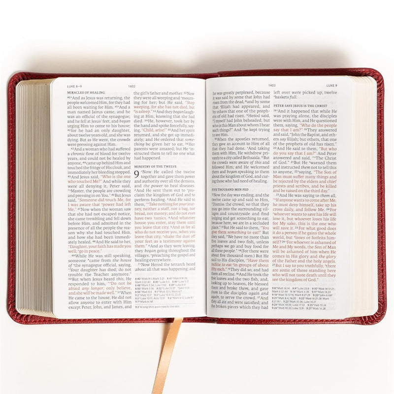 NASB Large Print Compact Reference Bible, Burgundy Leathersoft by Holman Bible Publishers