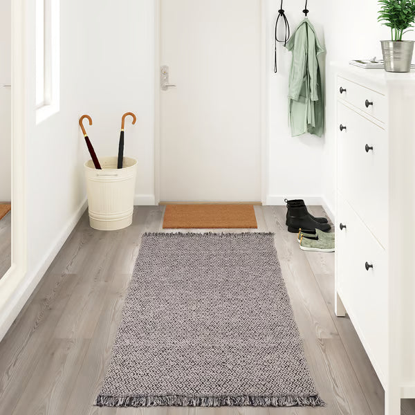 IKEA RÖRKÄR Rug, flatwoven, black/natural, 80x150 cm (31 1/2x59 ")
