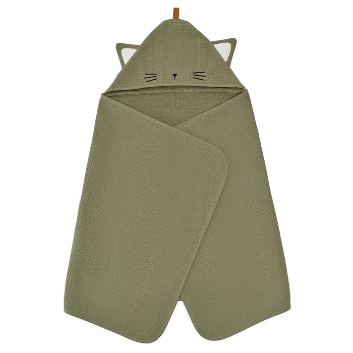 IKEA GULDVÄVARE Baby towel with hood, green, 60x125 cm (23 5/8x49 1/4 ")