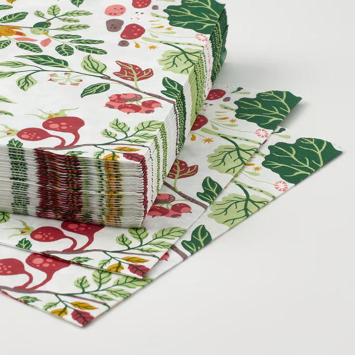 IKEA HAVSBRAXEN Paper napkin, patterned multicolour, 33x33 cm (13x13 ")