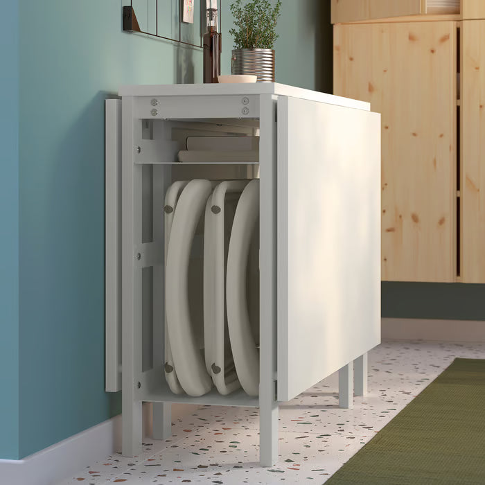 IKEA VIHALS Gateleg table, white, 39/95/151x90 cm (15 3/8/37 3/8/59 1/2x35 3/8 ")