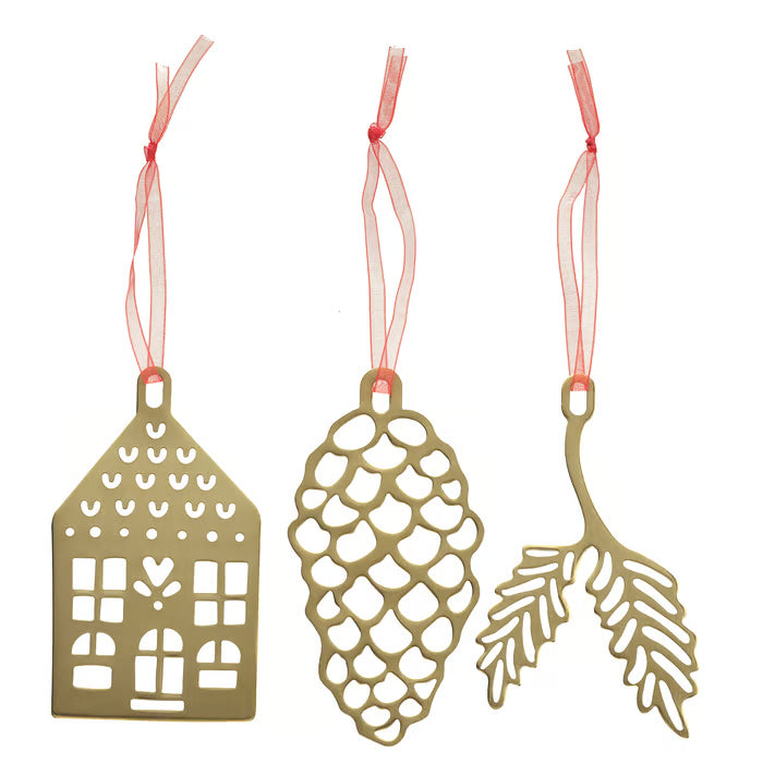 IKEA VINTERFINT Tree ornament set of 3, gold-colour