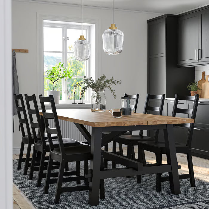 IKEA SKOGSTA Dining table, acacia/black, 235x100 cm (92 1/2x39 3/8 ")