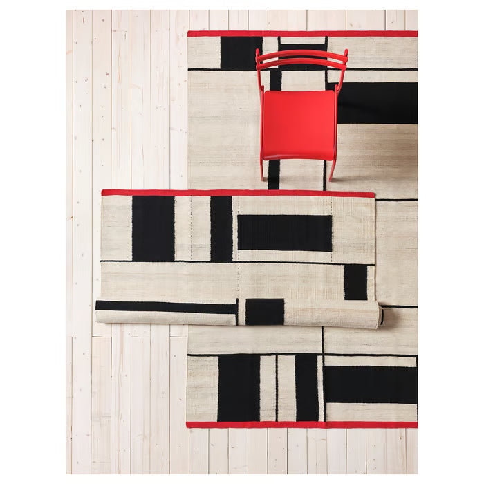 IKEA RASTPLATS Rug, flatwoven, handmade beige/black, 170x240 cm (5 ' 7 "x7 ' 10 ")