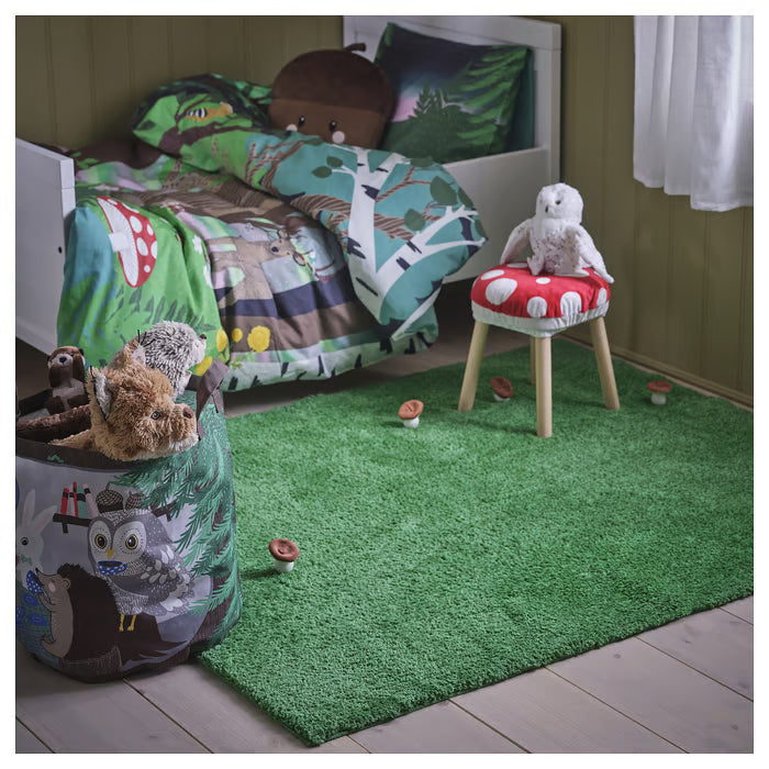 IKEA SKOGSDUVA Rug, high pile, green, 133x160 cm (4 ' 4 "x5 ' 3 ")