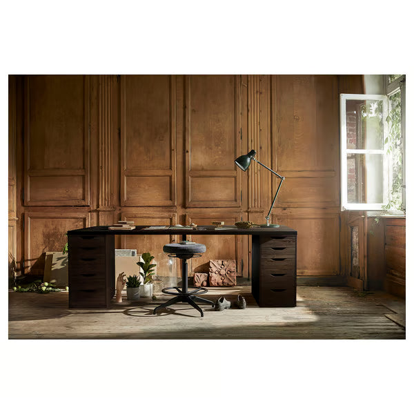 IKEA LAGKAPTEN / ALEX Desk, black-brown/black, 200x60 cm (78 3/4x23 5/8 ")