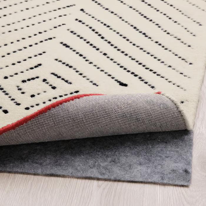 IKEA UNDERVISNING Rug, low pile, off-white black/handmade, 170x240 cm (5 ' 7 "x7 ' 10 ")