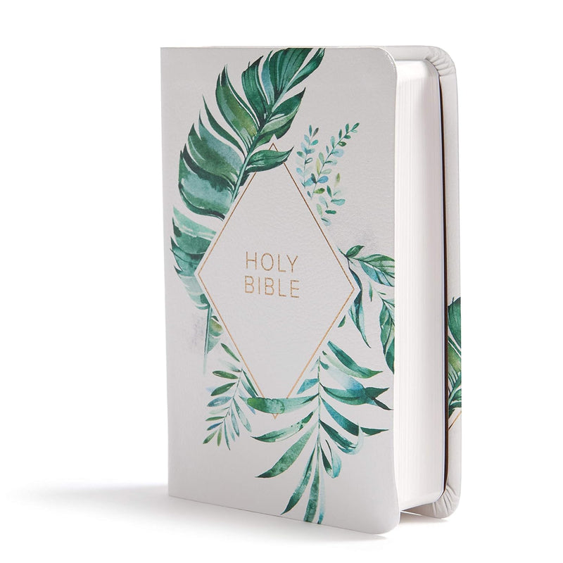 KJV On-the-Go Bible, White Floral Textured LeatherTouch by Holman Bible Publishers