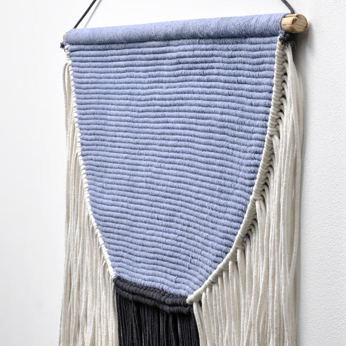 IKEA HANGALM Hanging tapestry, beige black/light lilac-blue, 85x60 cm (33 1/2x23 5/8 ")