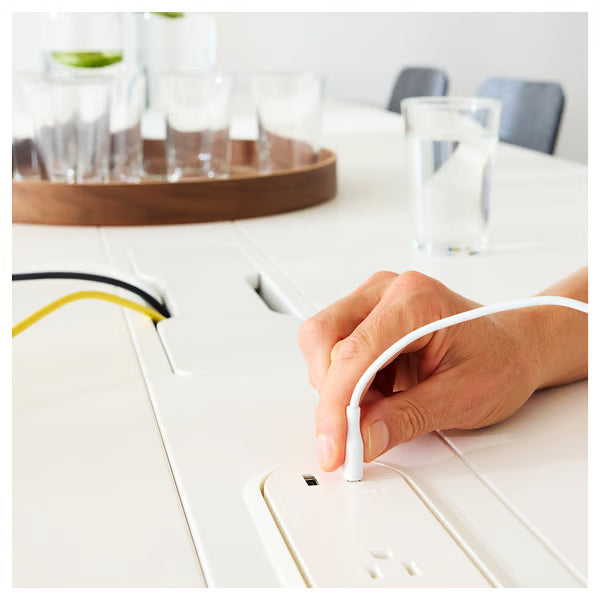 IKEA MITTZON Conference table, white, 120x108x75 cm (47 1/4x42 1/2x29 1/2 ")