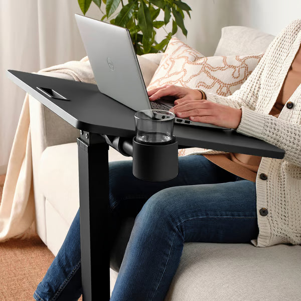 IKEA MITTZON Laptop table with castors, black, 66x50 cm (26x19 5/8 ")