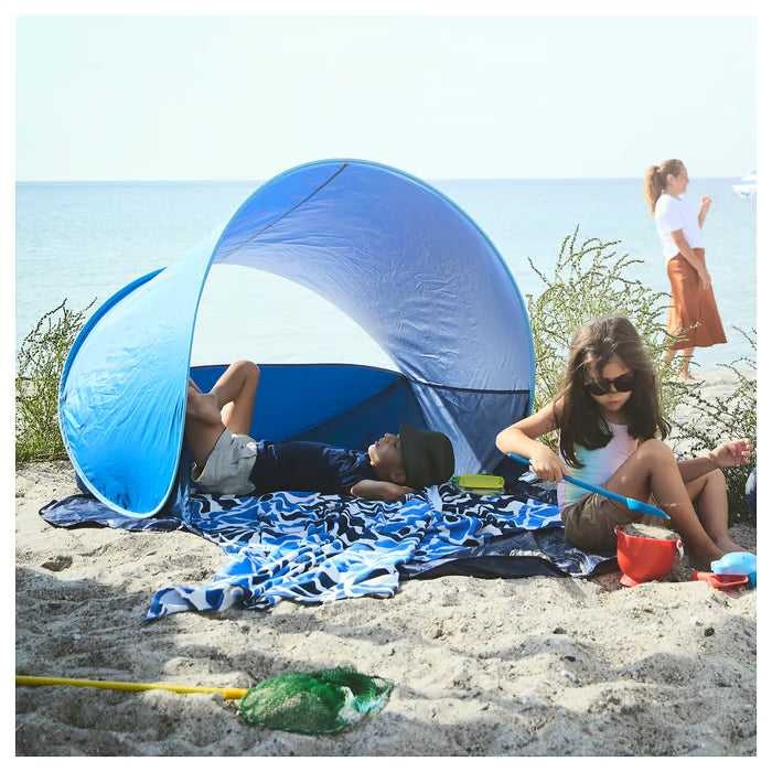 IKEA GULYXNE Beach towel, blue/floral pattern, 100x180 cm (39x71 ")