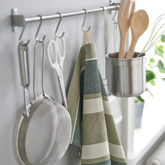 IKEA SANDVIVA Tea towel, green/white, 45x60 cm (18x24 ")