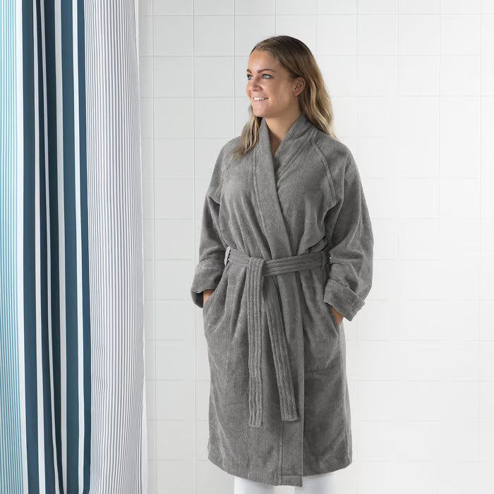 IKEA ROCKAN Bath robe, grey, L/XL
