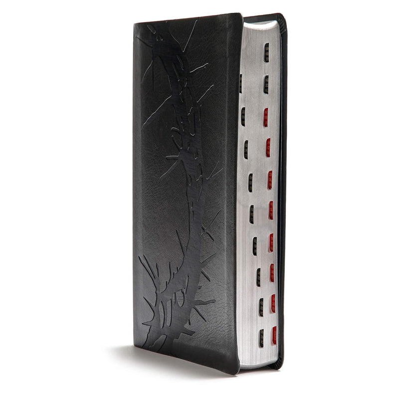 KJV Giant Print Reference Bible, Charcoal Leather Touch, Indexed by Holman Bible Publishers