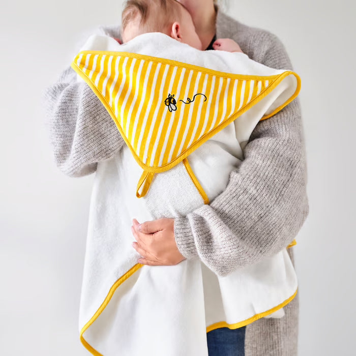 IKEA GRÖNFINK Baby towel with hood, yellow, 80x80 cm (31x31 ")