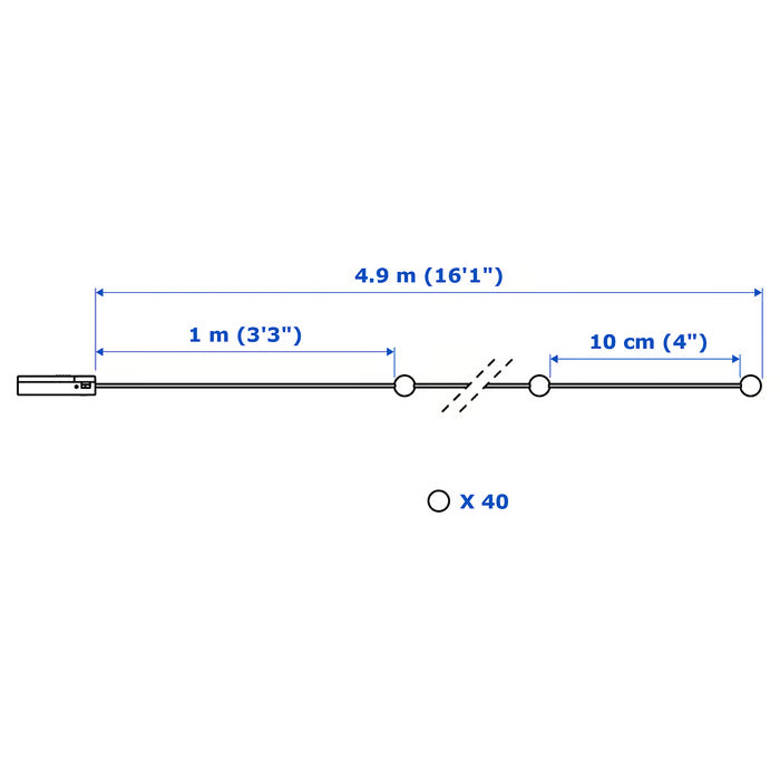 IKEA SNÖYRA LED lighting chain with 40 lights, indoor/battery-operated silver-colour