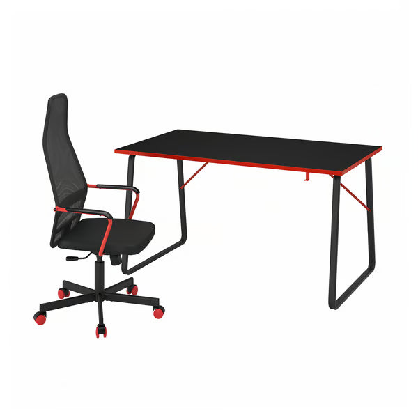 IKEA HUVUDSPELARE Gaming desk and chair, black